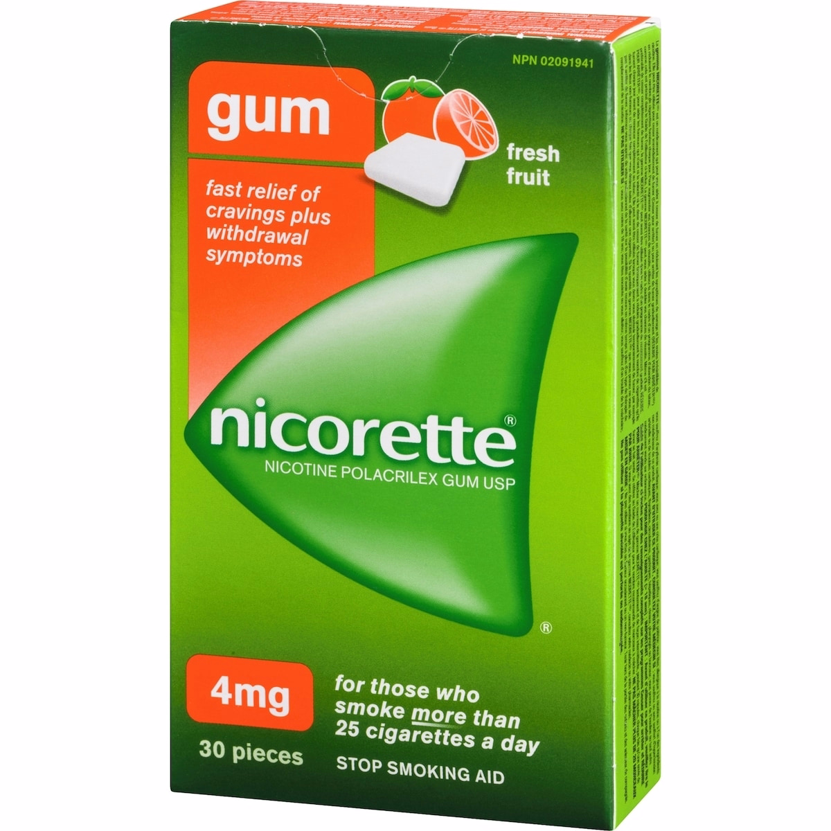 Nicotine Gum, 4 mg, Fresh Fruit