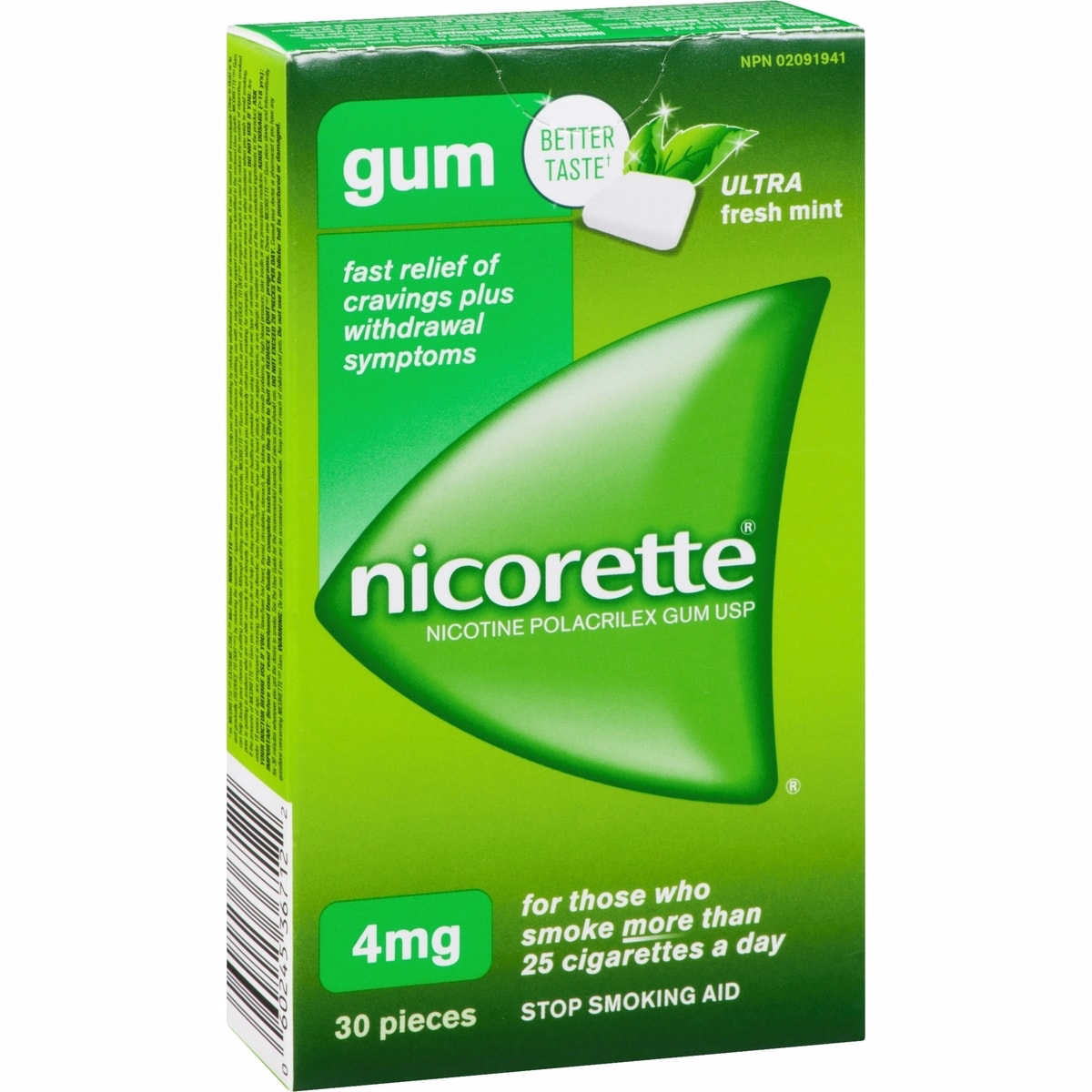 Nicotine Gum, 4 mg, Ultra Fresh Mint
