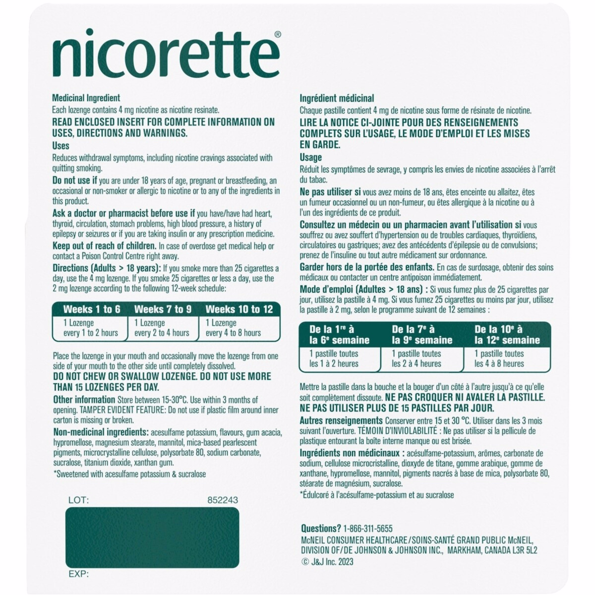 Nicotine Lozenges, 4 mg, Fresh Fruit