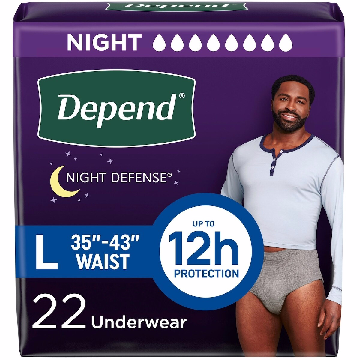 Depend Night Defense Incontinence Underwear Men Overnight