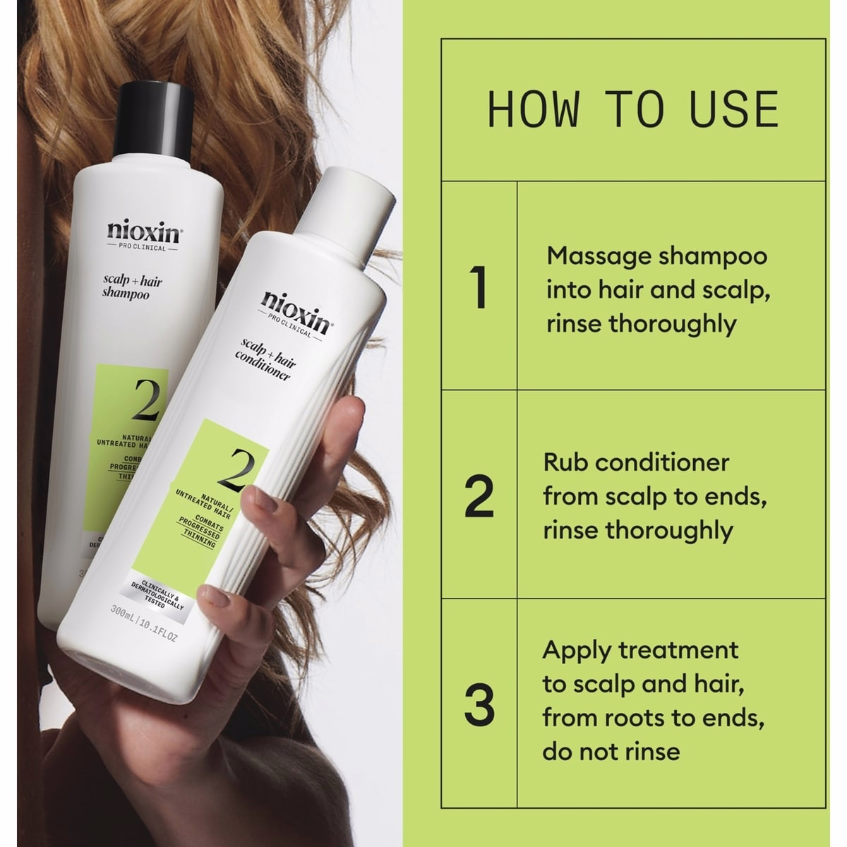 Nioxin Scalp + Hair Thickening System 2 Kit - for Natural Hair with Progressed Thinning - Includes Shampoo 300ml, Conditioner 300ml and Scalp Treatment 100ml Nioxin Scalp + Hair Thickening System 2 Kit - for Natural Hair with Progressed Thinning - Includes Shampoo 300ml, Conditioner 300ml and Scalp Treatmen