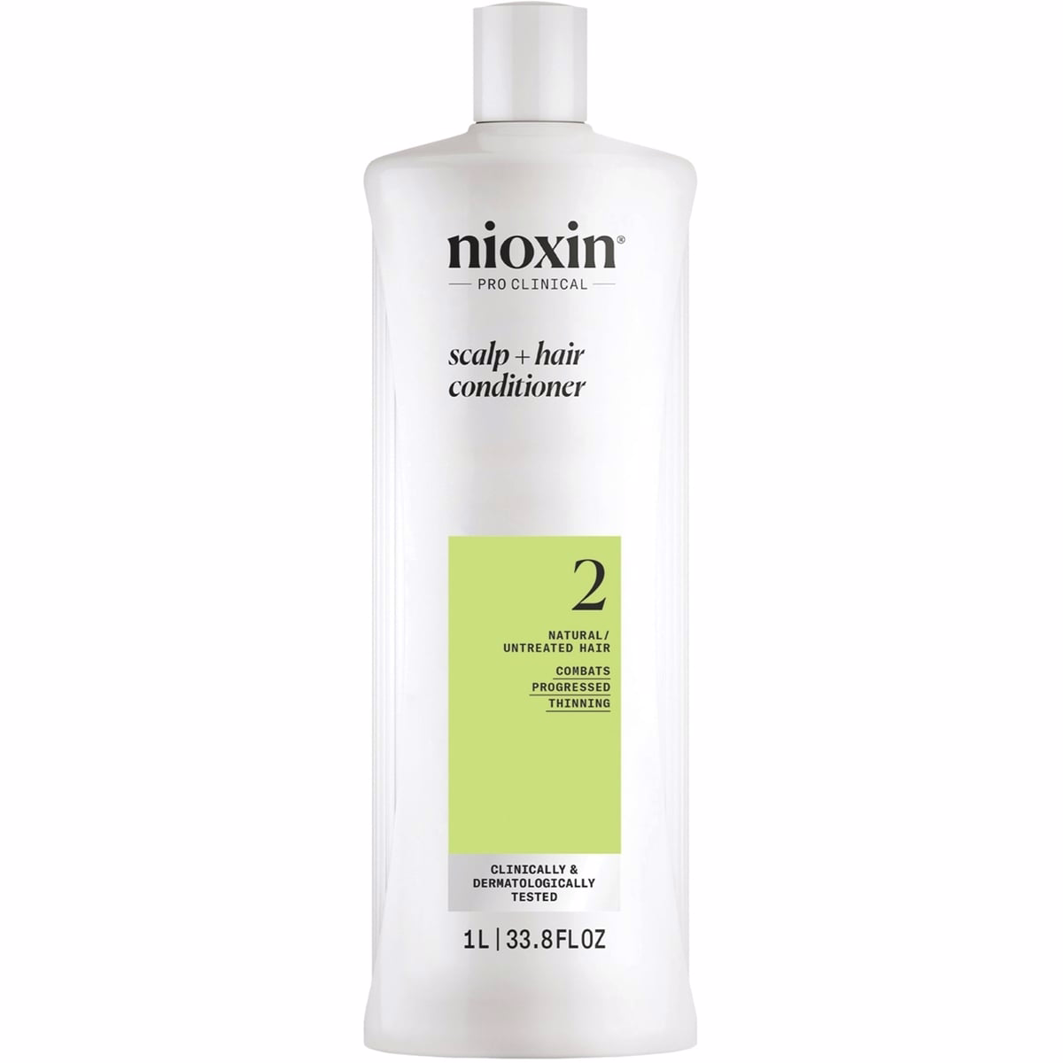 Nioxin System 2 Scalp + Hair Thickening Conditioner for Natural Hair with Progressed Thinning, 1L