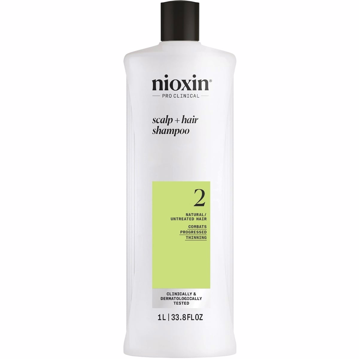 Nioxin System 2 Scalp + Hair Thickening Shampoo For Natural Hair with Progressed Thinning, 1L