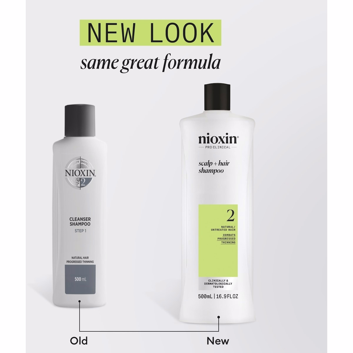 Nioxin System 2 Scalp + Hair Thickening Shampoo For Natural Hair with Progressed Thinning, 500ml