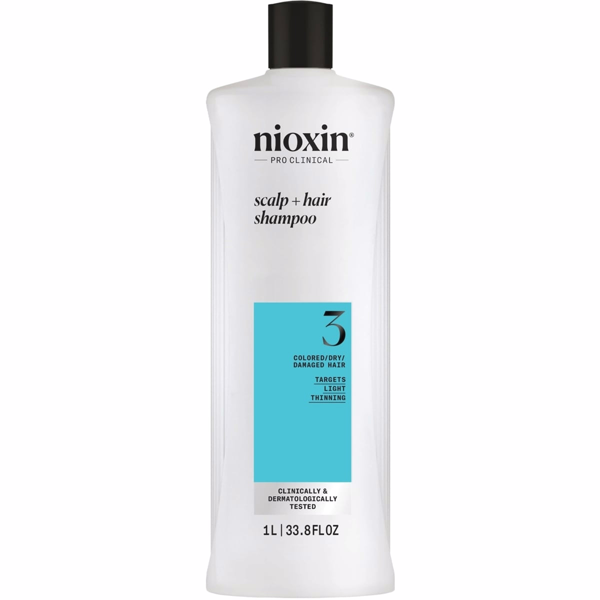 Nioxin System 3 Scalp + Hair Thickening Shampoo For Damaged Hair with Light Thinning, 1L