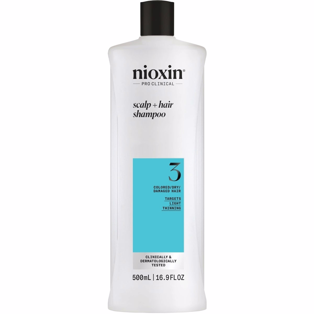 Nioxin System 3 Scalp + Hair Thickening Shampoo For Damaged Hair with Light Thinning, 500ml