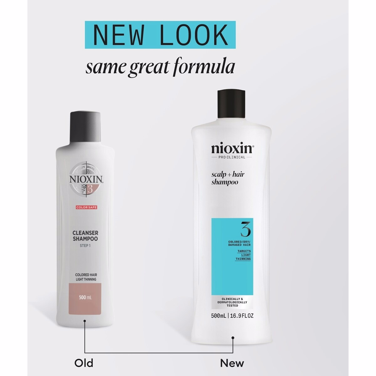 Nioxin System 3 Scalp + Hair Thickening Shampoo For Damaged Hair with Light Thinning, 500ml