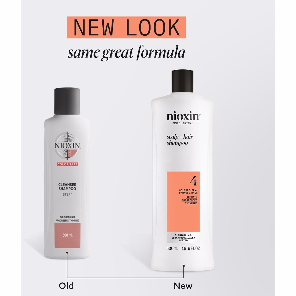 Nioxin System 4 두피 + 볼륨 강화 샴푸 손상된 모발의 진행된 가늘어짐, 1L