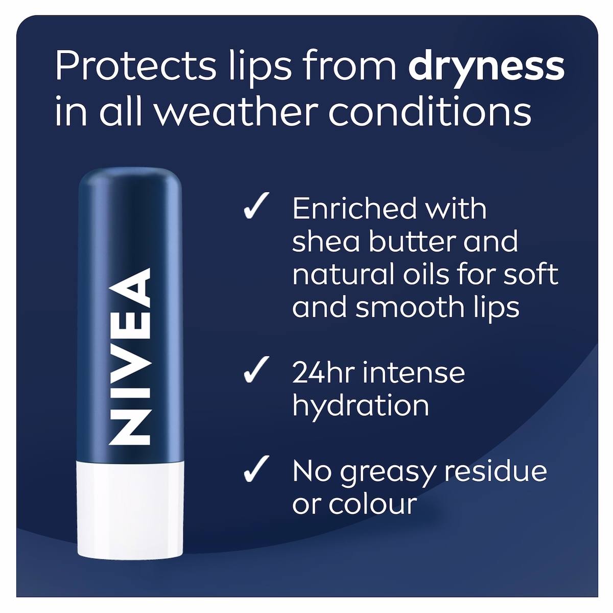 NIVEA MEN アクティブケアリップバーム, 24時間保湿, シアバター配合, べたつかず残留物なし (2本×4.8 g)