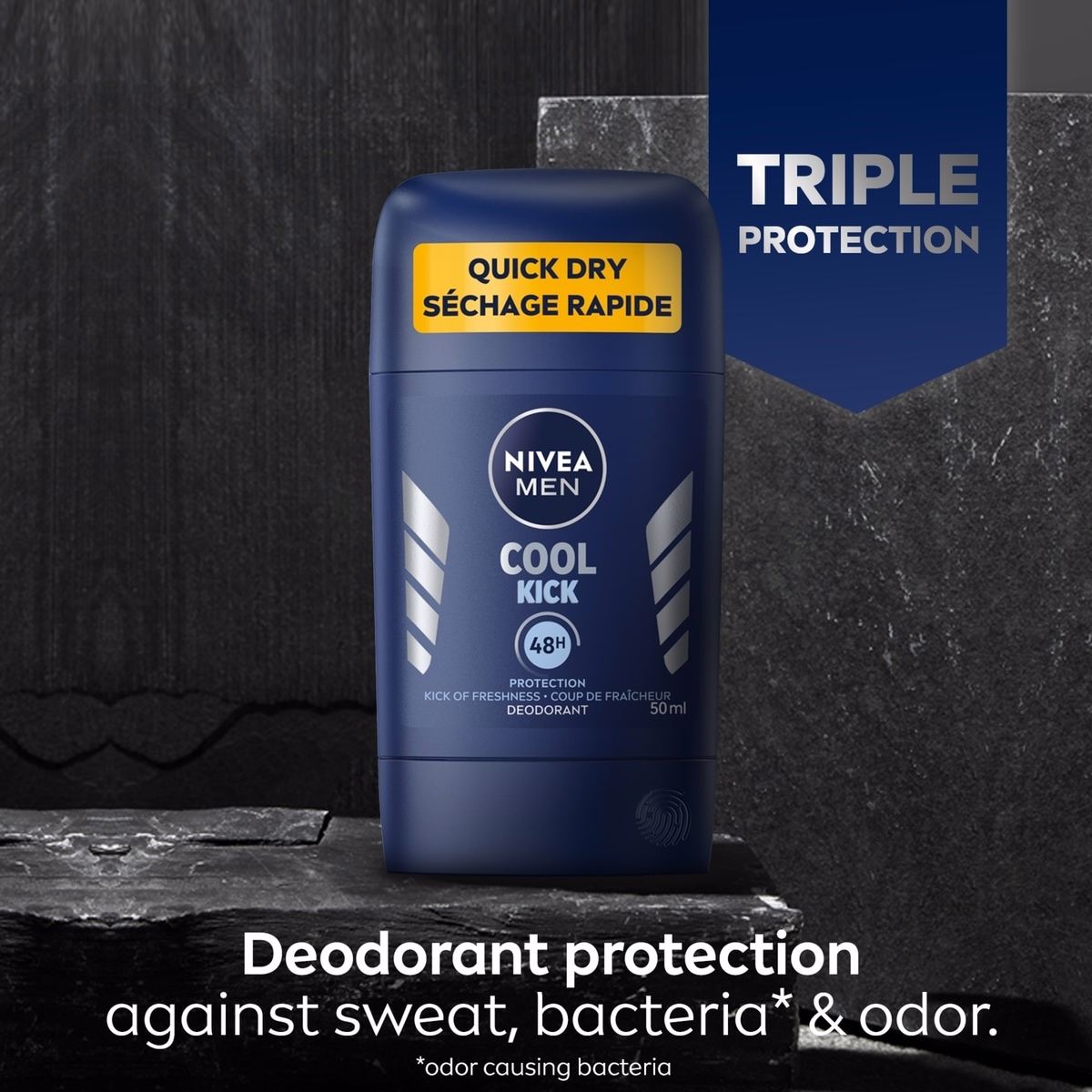 NIVEA Men Cool Kick Deodorant Stick Men’s Deodorant, 50 mL
