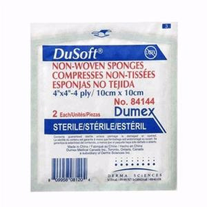 NonWoven Sponge Dusoft Polyester / Rayon 4-Ply 4 X 4 Inch Square NonSterile - White 200 Count by Derma Sciences