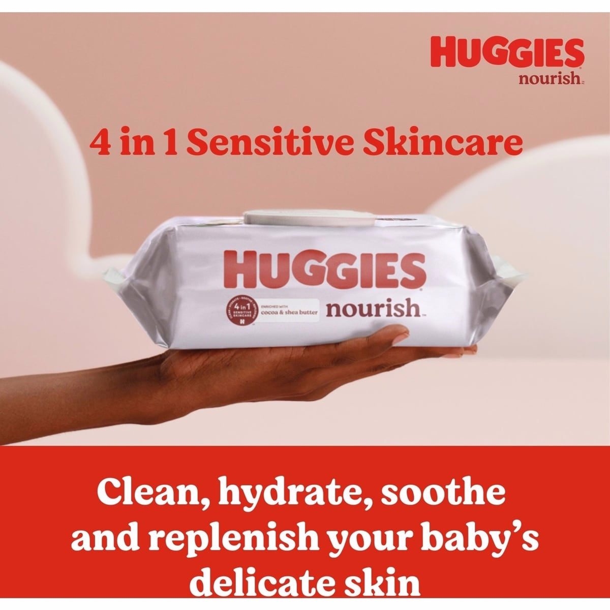 Nourish Scented Baby Wipes, 2 Push Button Packs