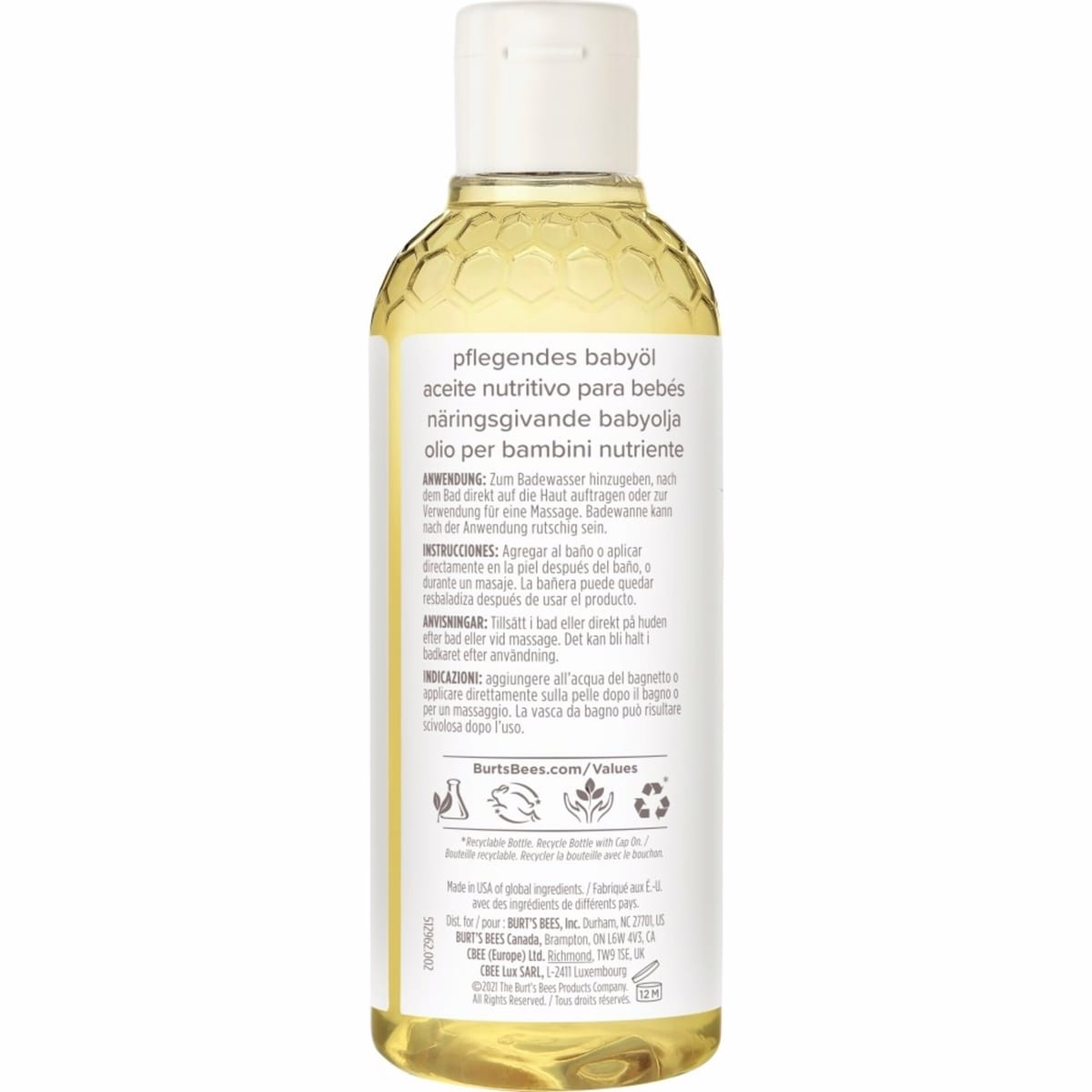 滋養嬰兒油，100% 天然來源 嬰兒肌膚護理，無防腐劑，經兒科醫師測試