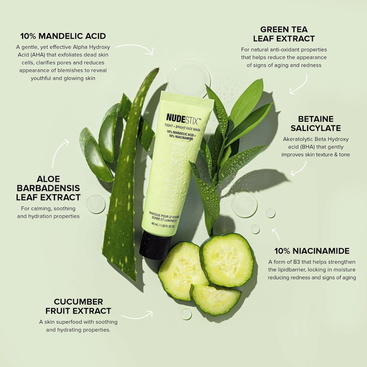 NUDESKIN Tight + Bright Face Mask