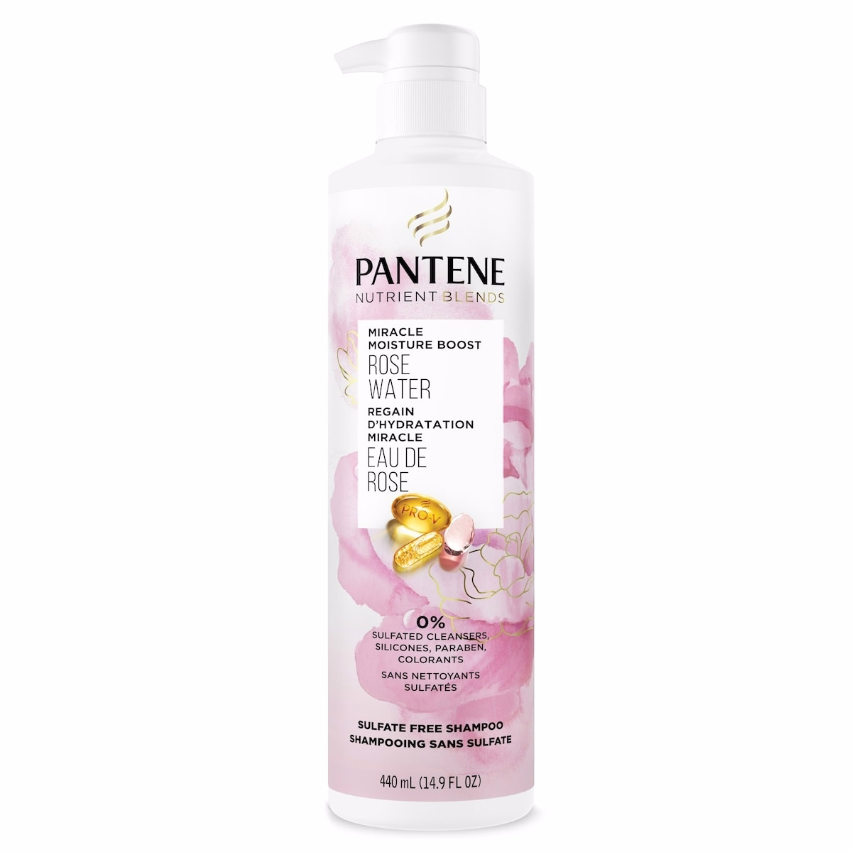 NUTRIENT BLENDS Miracle Moisture Boost with Rose Water SULFATE FREE SHAMPOO, 440 mL