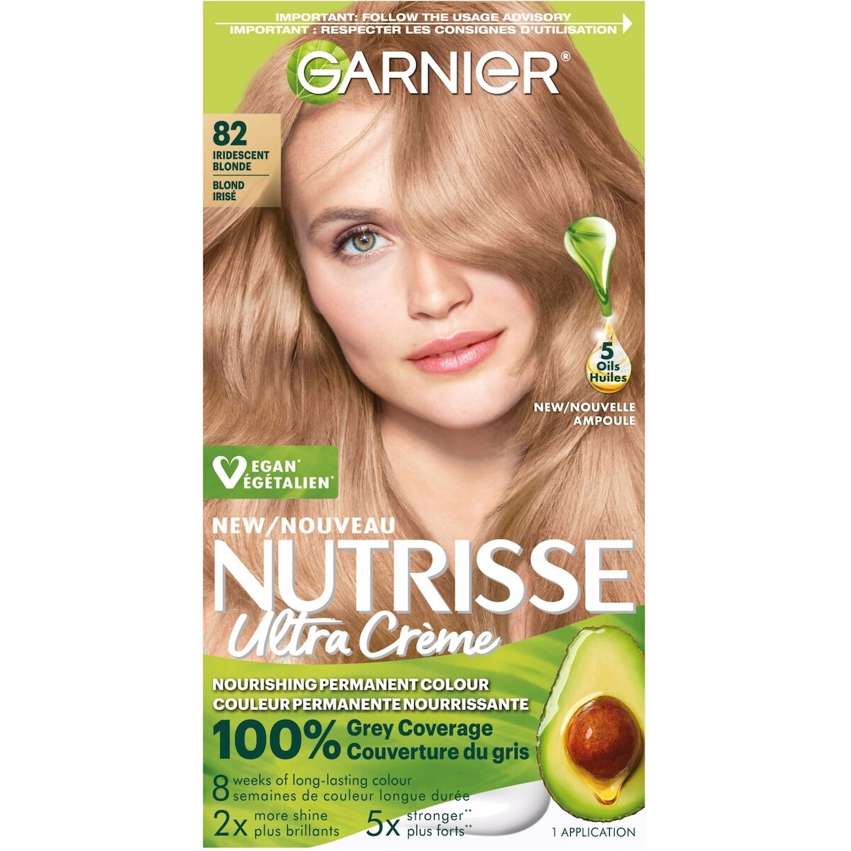 뉴트리스 울트라 크림, 영구 염색약, 100% 흰머리 커버