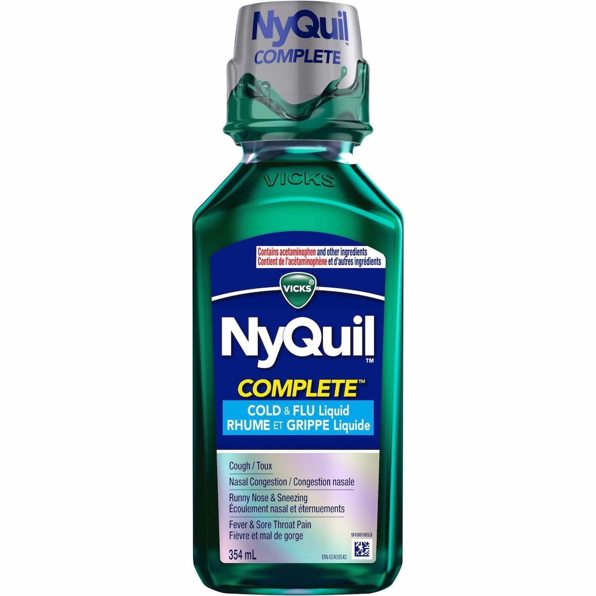 NyQuil COMPLETE Cold, Flu, and Congestion Medicine, 354 mL, Original Flavor
