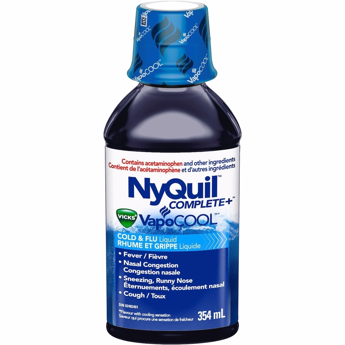 NyQuil COMPLETE plus Vicks VapoCOOL Cold, Flu, and Congestion Medicine, 354 mL