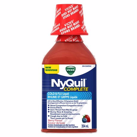 NyQuil NyQuil COMPLETE Cold, Flu, and Congestion Medicine, 354 ML, Berry Flavor 354.0 ML