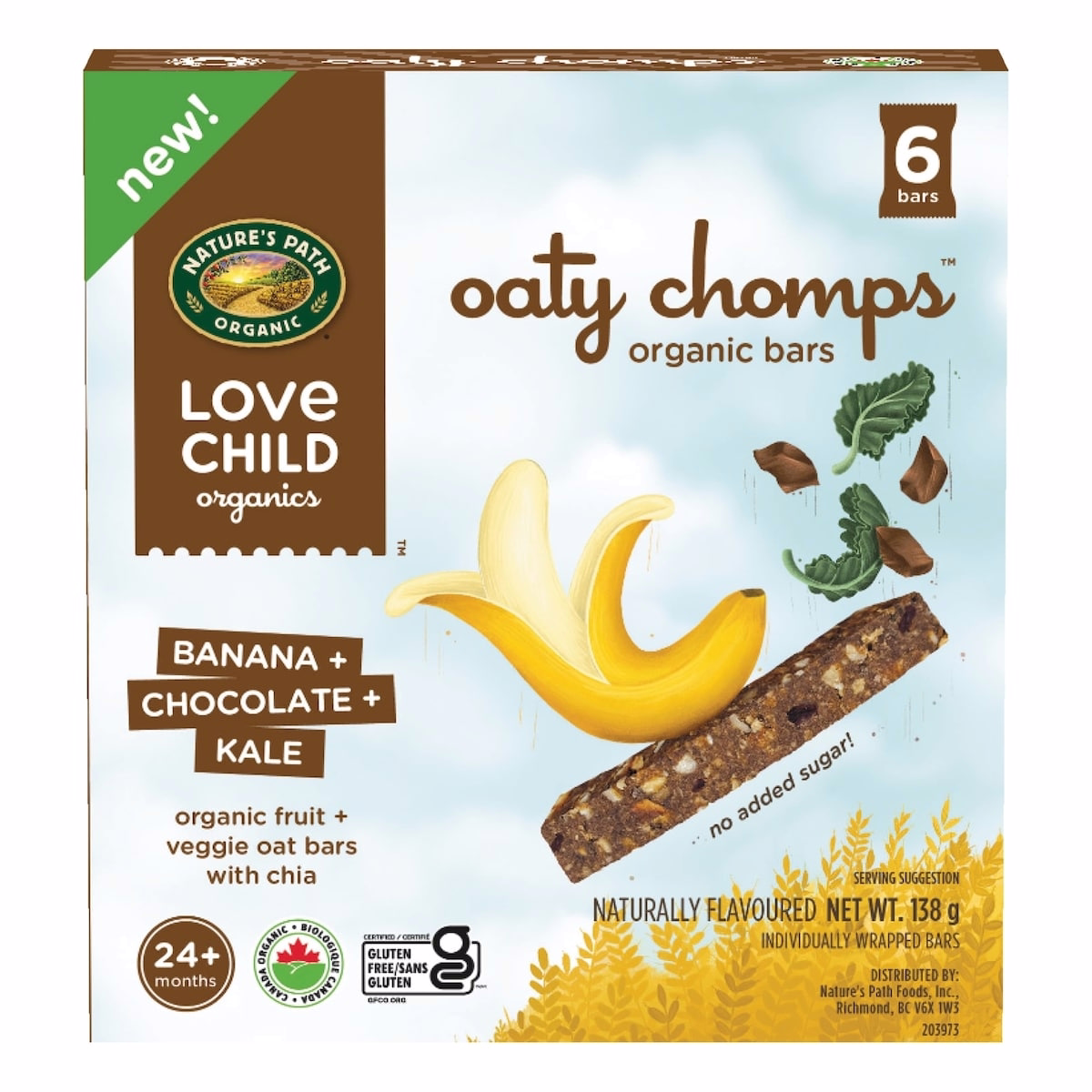 Love Child Oaty Chomps 바나나 + 초콜릿 + 케일 스낵 바