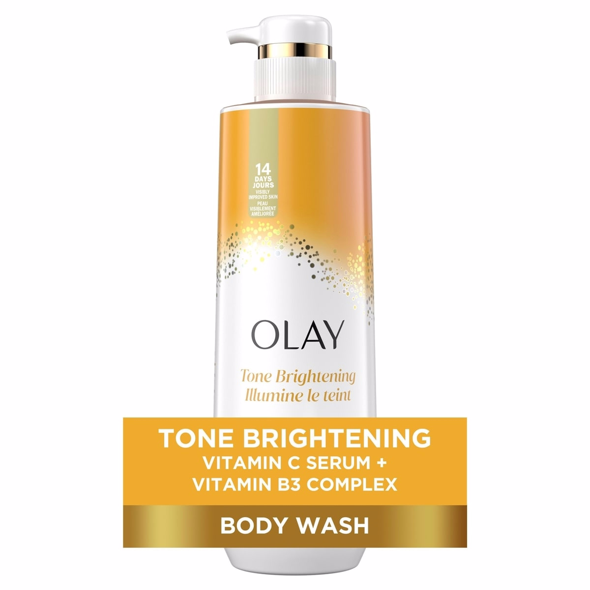 Olay 清潔與滋養身體沐浴露，含維生素B3與維生素C
