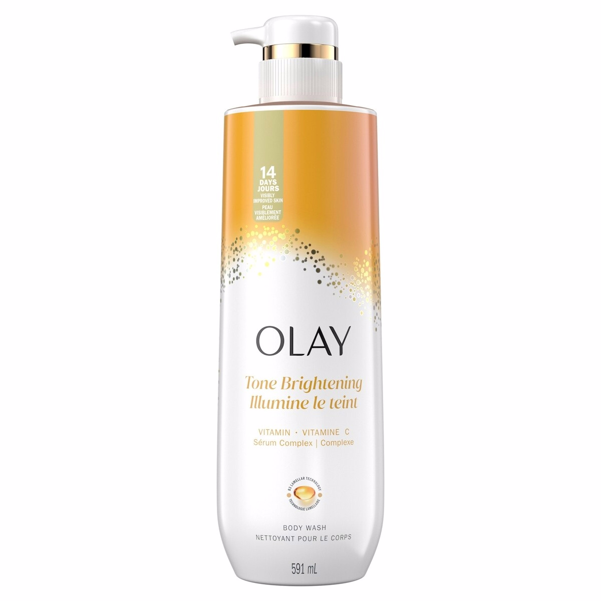 Olay 清潔與滋養身體沐浴露，含維生素B3與維生素C