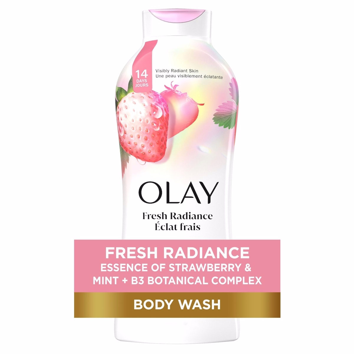 Olay Fresh Outlast 沐浴露，白草莓與薄荷，650 mL