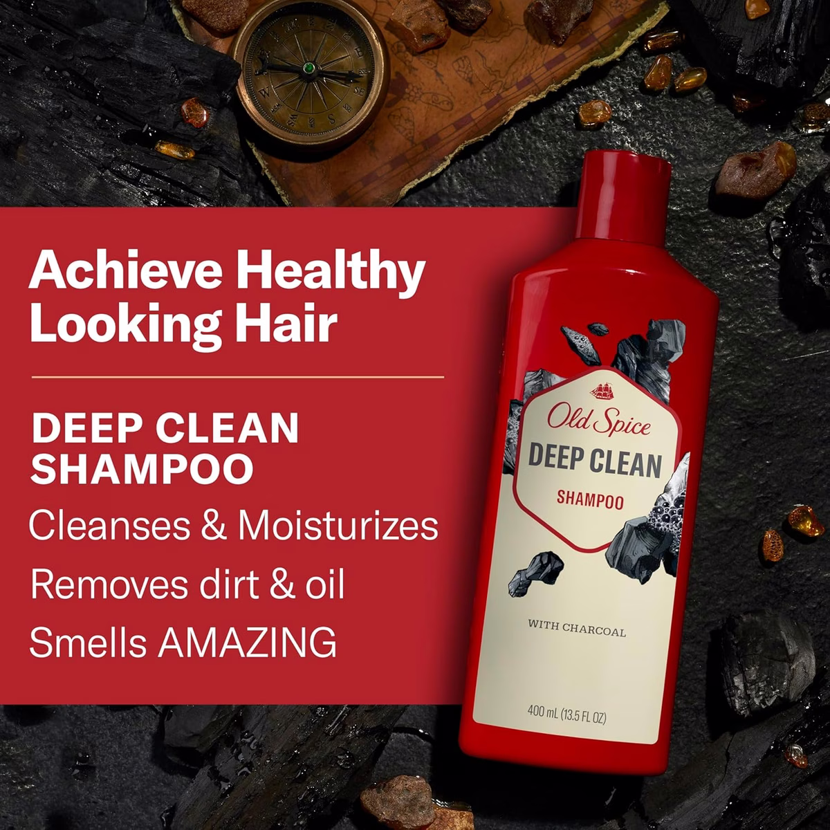 Old Spice Deep Clean Shampoo with Charcoal 400 mL - Image 3