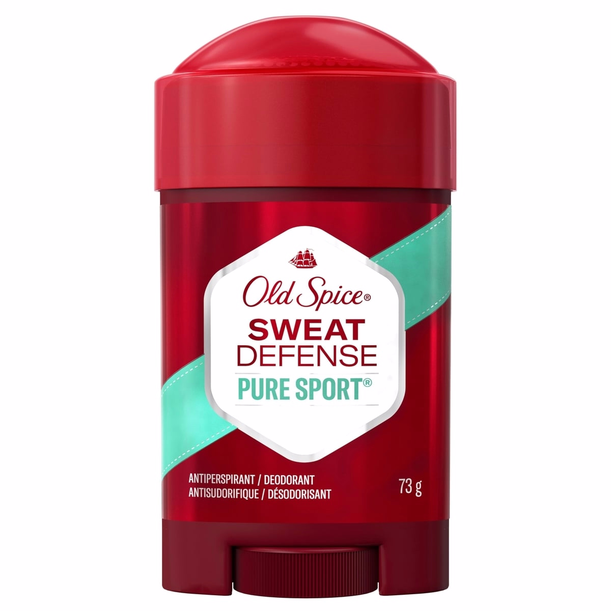 Old Spice Hardest Working Pure Sport Plus Sweat Defense Invisible Solid Anti-Perspirant & Deodorant for Men, 73 grams
