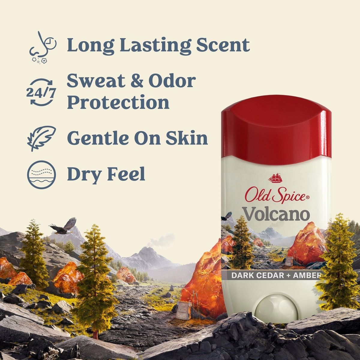 Old Spice Invisible Solid Antiperspirant Deodorant for Men Volcano with Charcoal Scent Inspired by Nature 73 g Old Spice Invisible Solid Antiperspirant Deodorant for Men Volcano with Charcoal Scent Inspired by Nature 73 g
