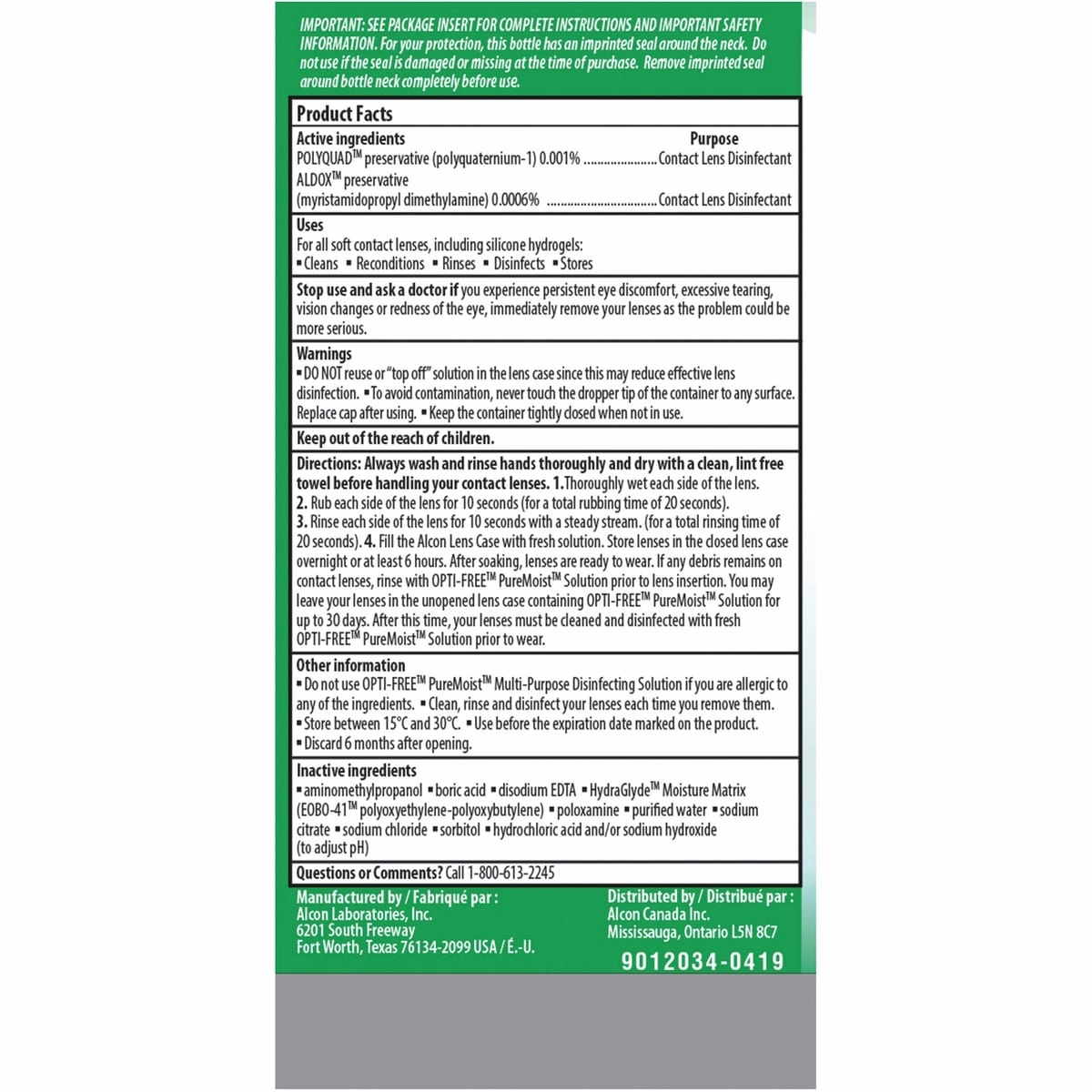 Opti-Free® PureMoist® Travel