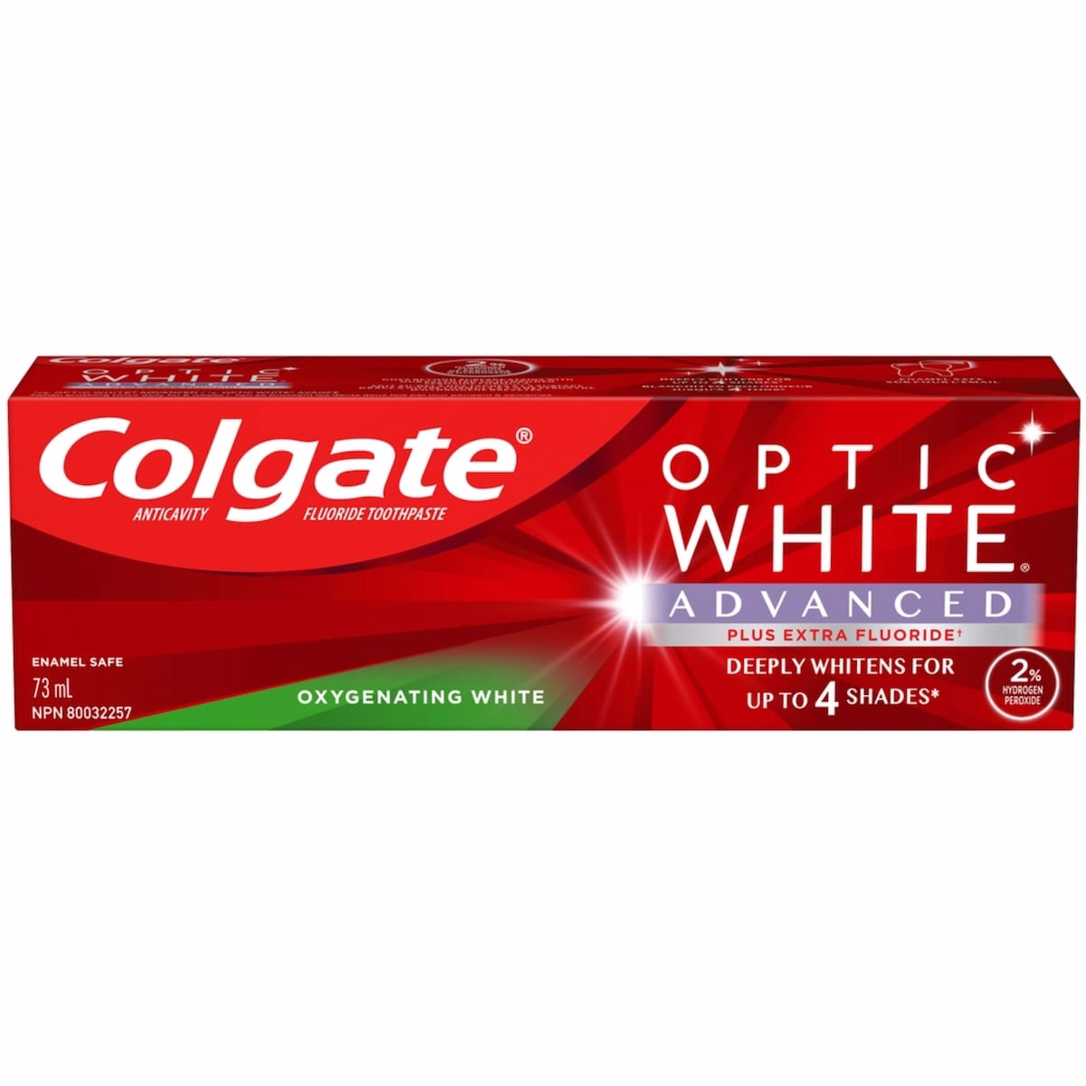 Dentifrice Optic White Advanced oxygénant Blanc