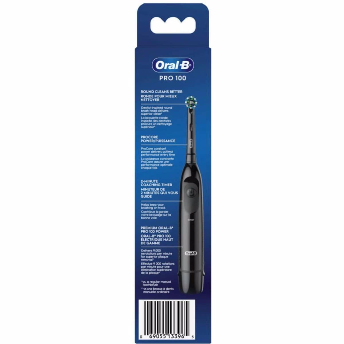 Oral-B Pro 100 CrossAction, Battery Powered Toothbrush, Black