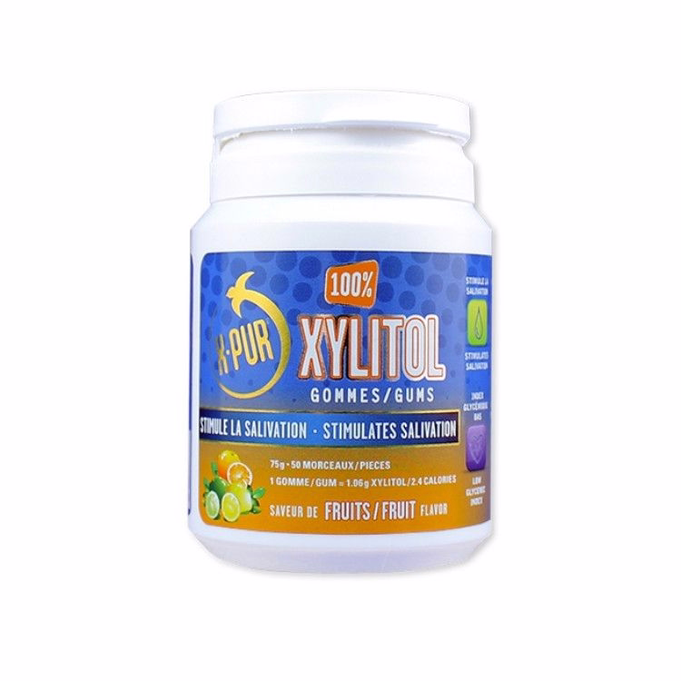 Oral ScienceX-PUR Xylitol Gum, Fruit, 50s - Stimulate Saliva and Fight Dental Cavities