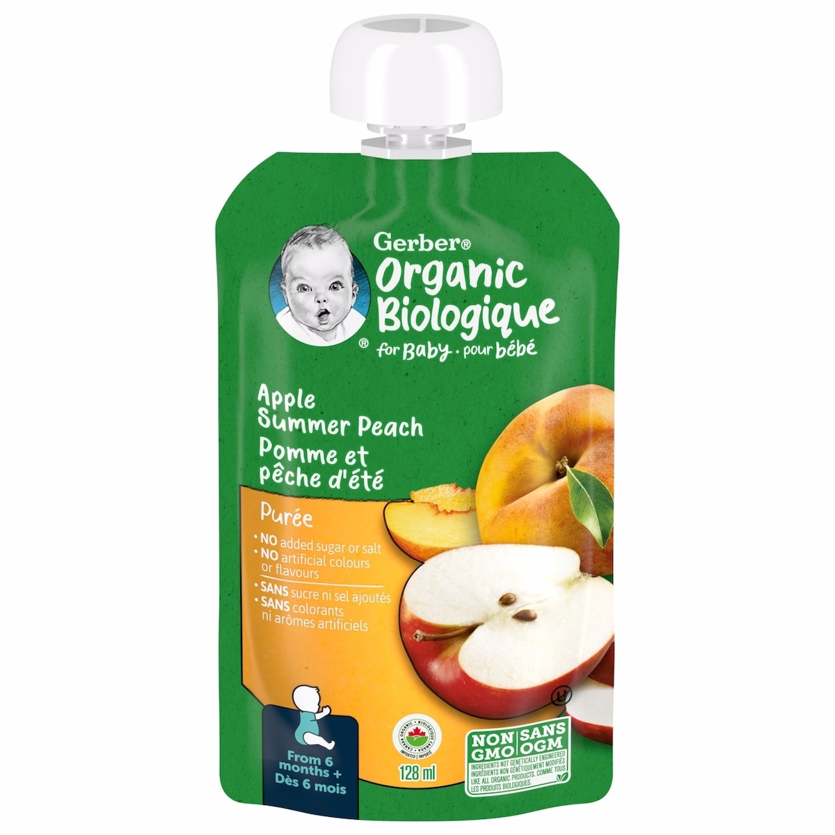 Organic Purée Apple Summer Peach Baby Food