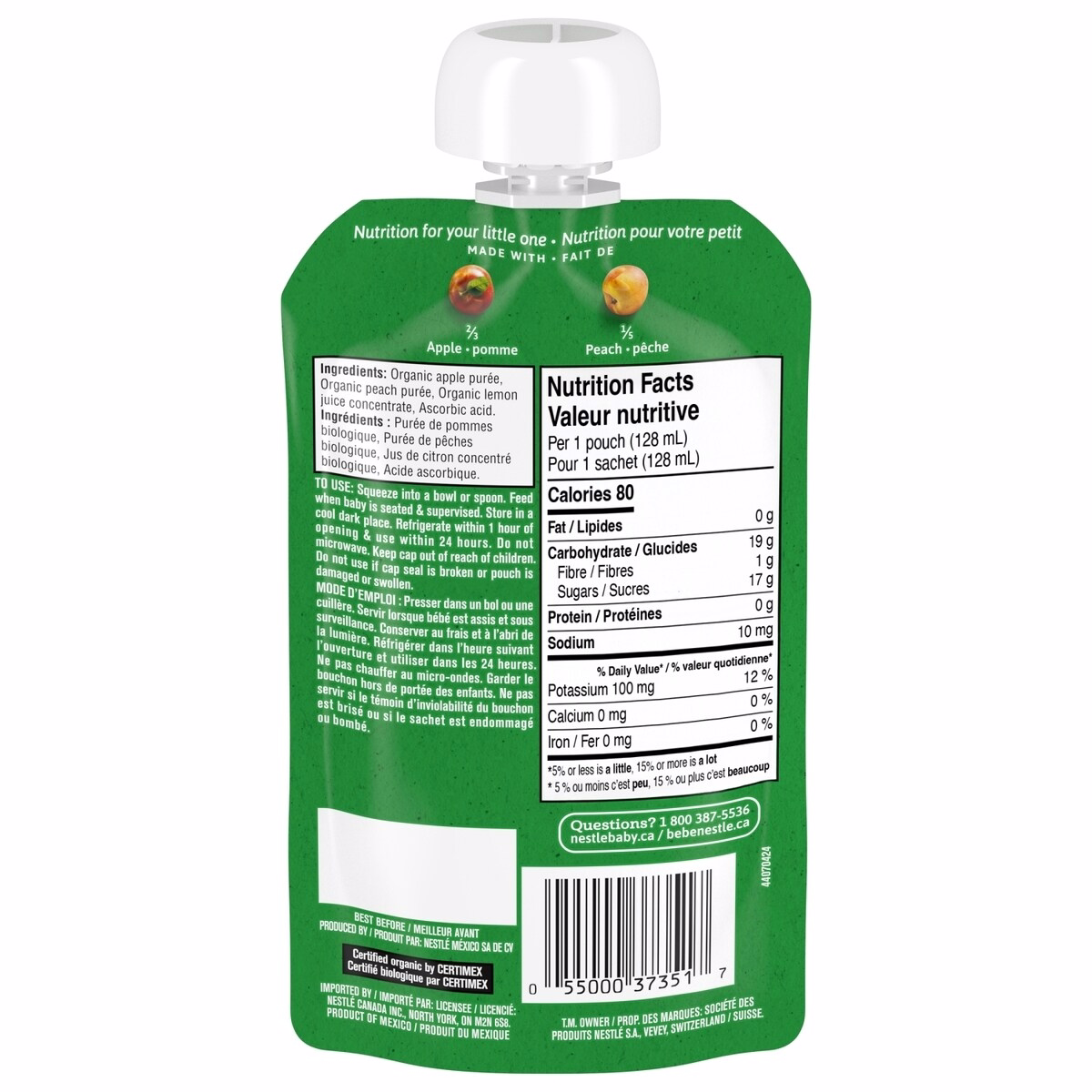 Organic Purée Apple Summer Peach Baby Food Organic Purée Apple Summer Peach Baby Food