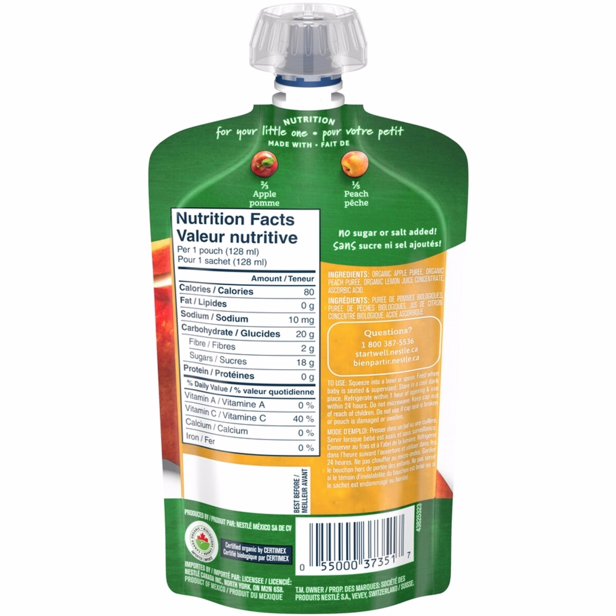 Organic Purée Apple Summer Peach Baby Food Organic Purée Apple Summer Peach Baby Food