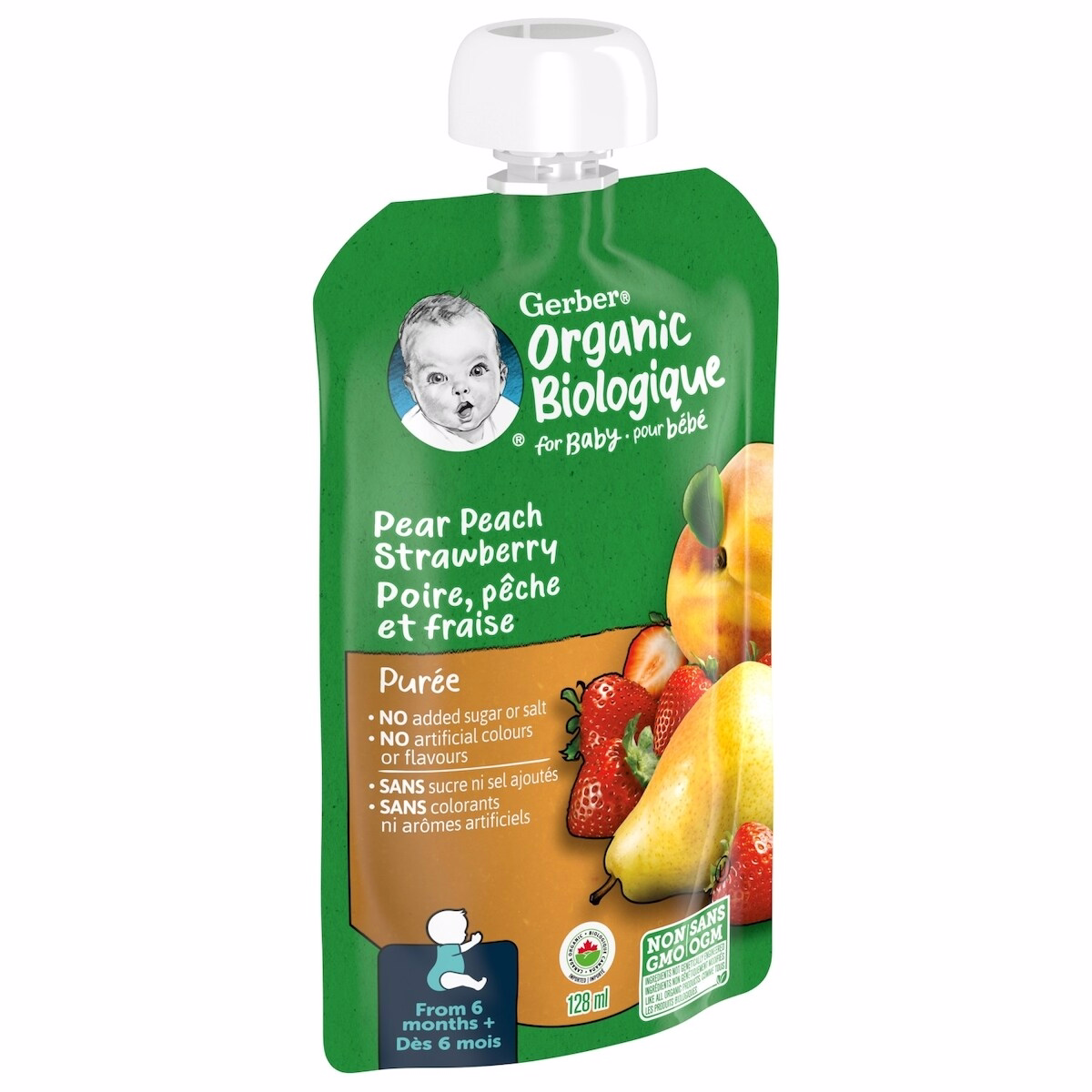 Organic Purée Pear Peach Strawberry Baby Food