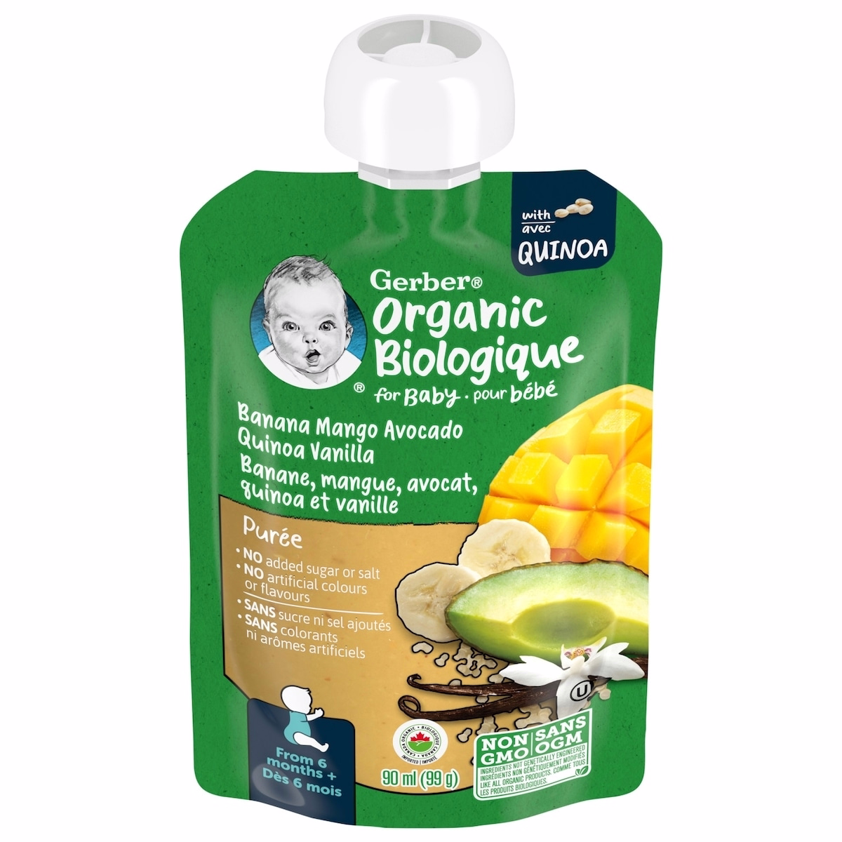 Organic Toddler Purée Banana Mango Avocado Vanilla Quinoa