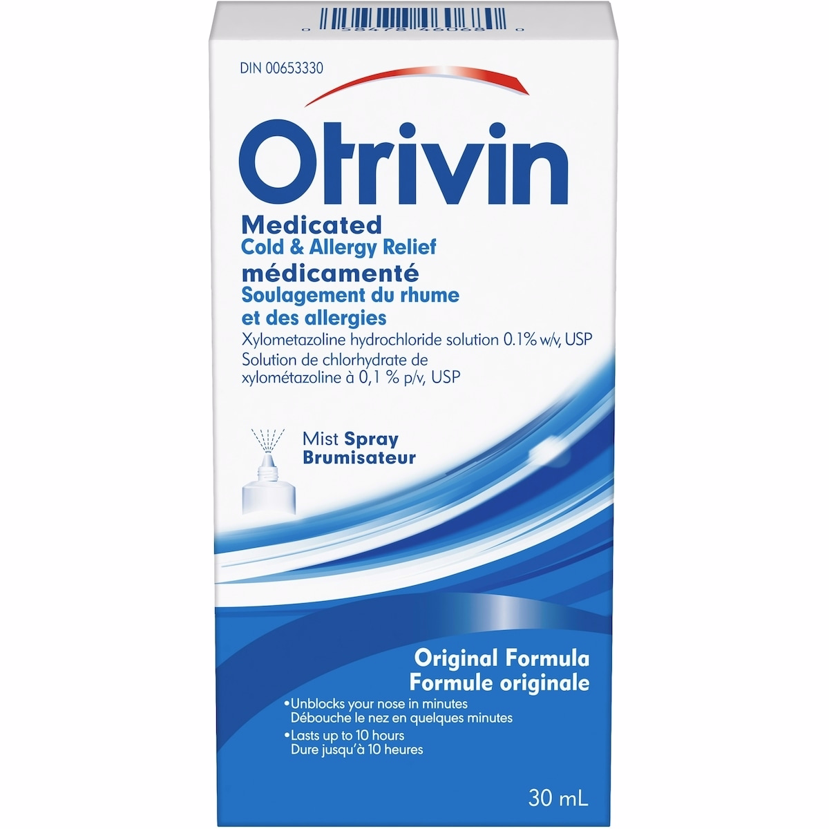 Otrivin Medicated Cold & Allergy Relief Original Nasal Decongestant Mist Spray 30ml