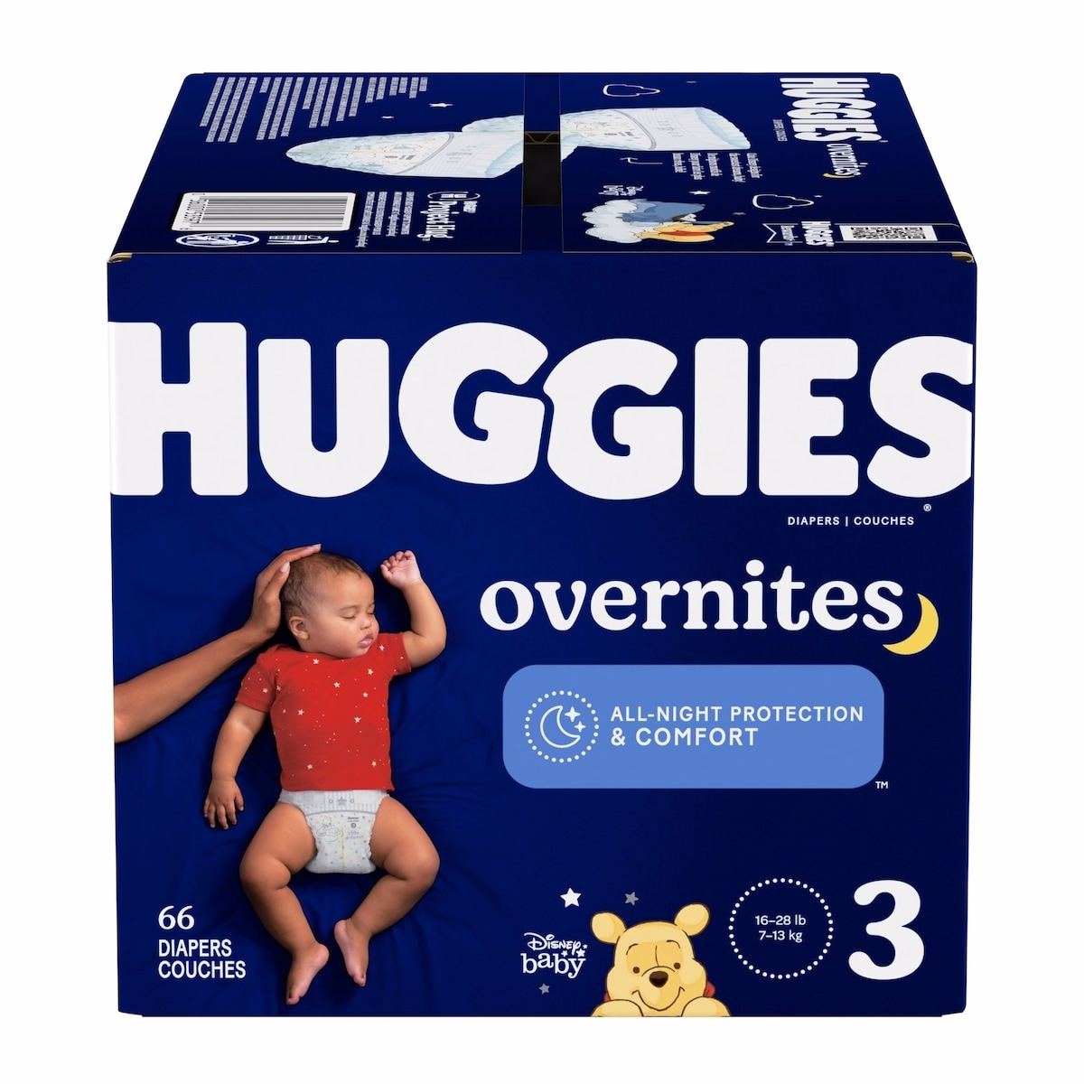 Huggies Overnites 夜間尿布，尺寸3（16-28 磅），66 片