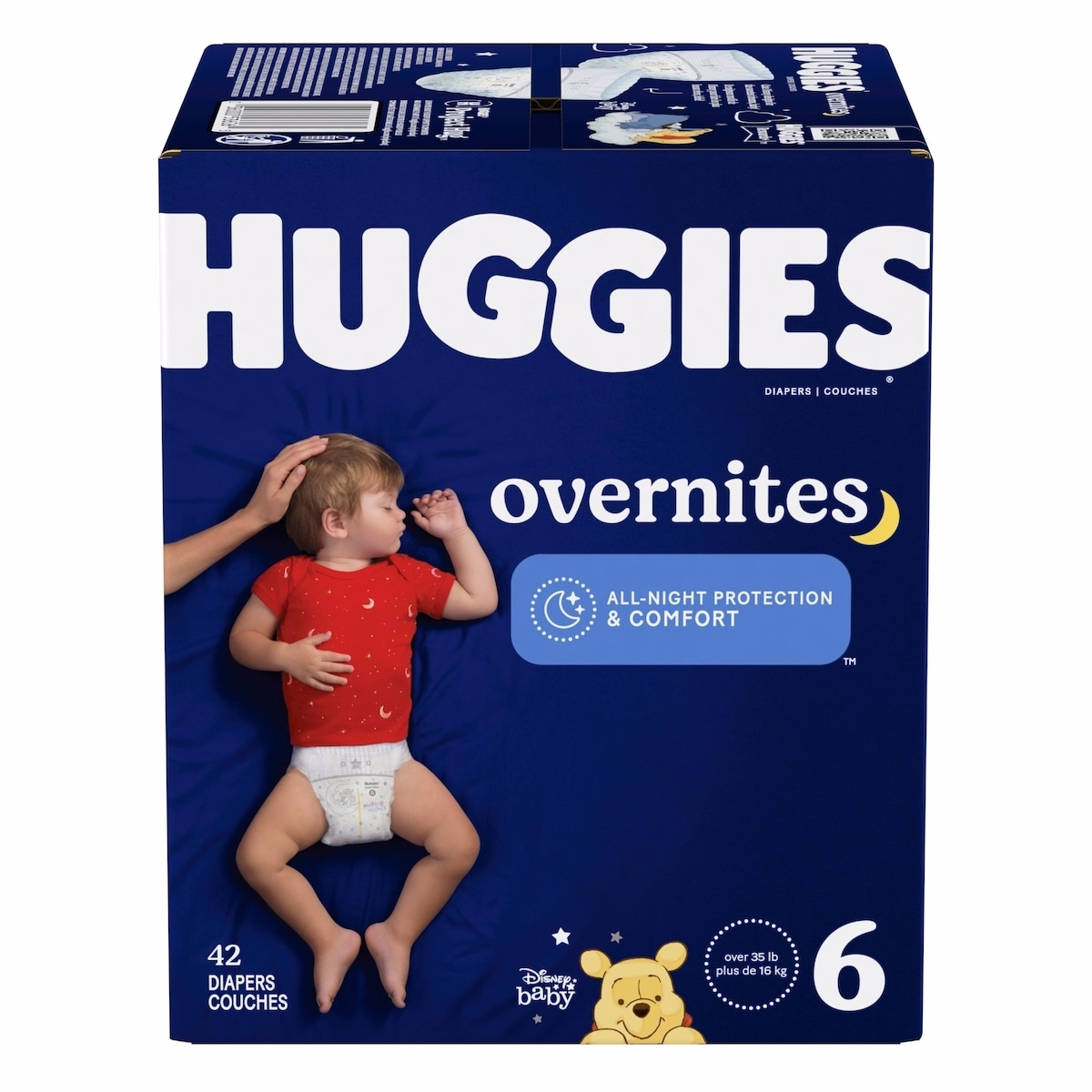 Overnites 夜間寶寶尿布，尺寸 6（35+ 磅），42 片裝