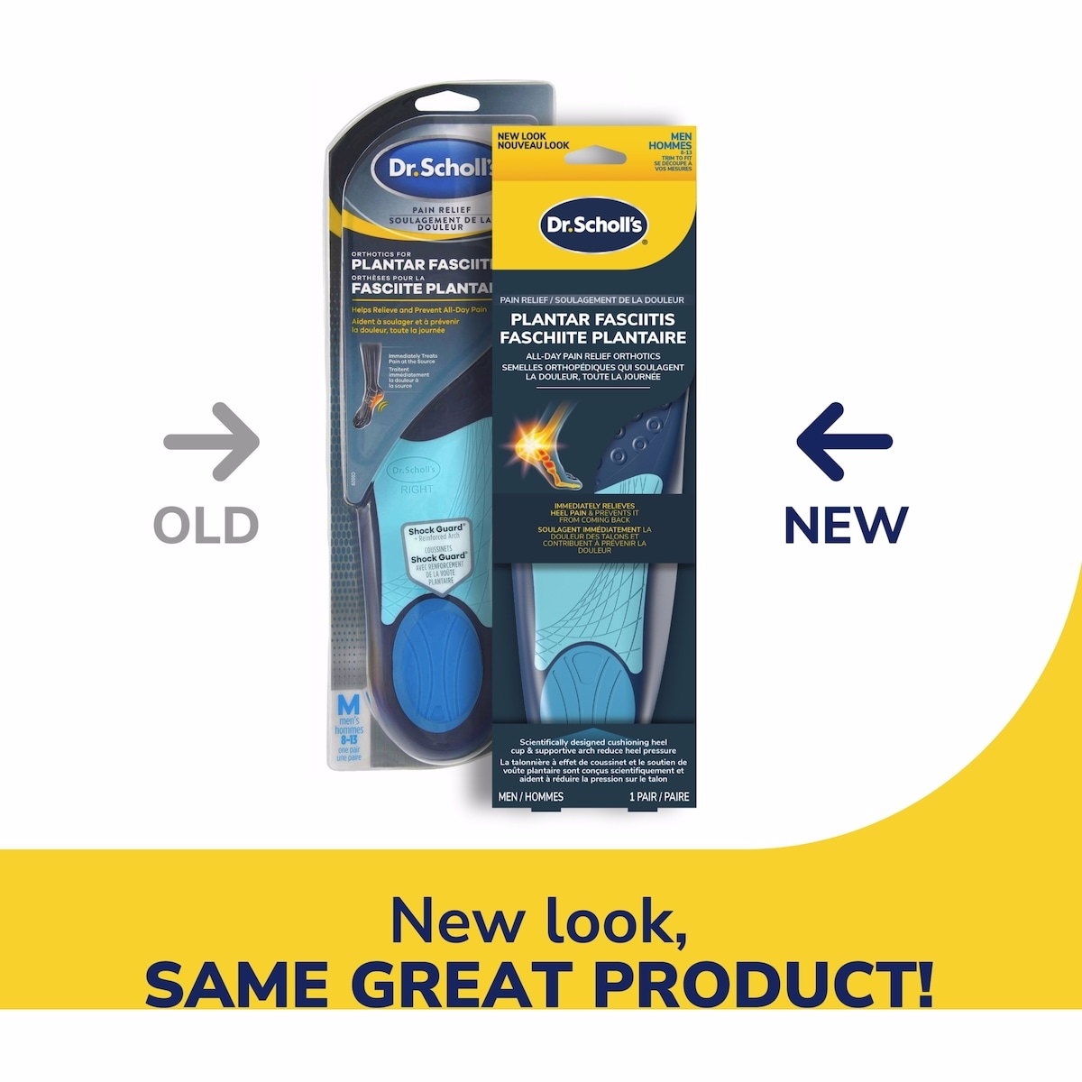 Pain Relief Orthotics For Plantar Fasciitis, Men, Size 8-13
