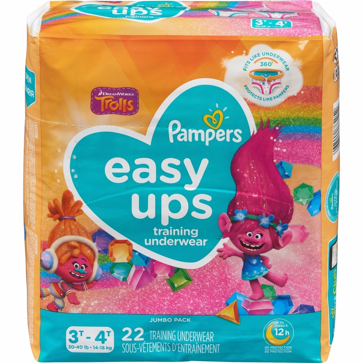 Pampers Easy Ups Training Underwear Girls Size 5 3T-4T 22 Count