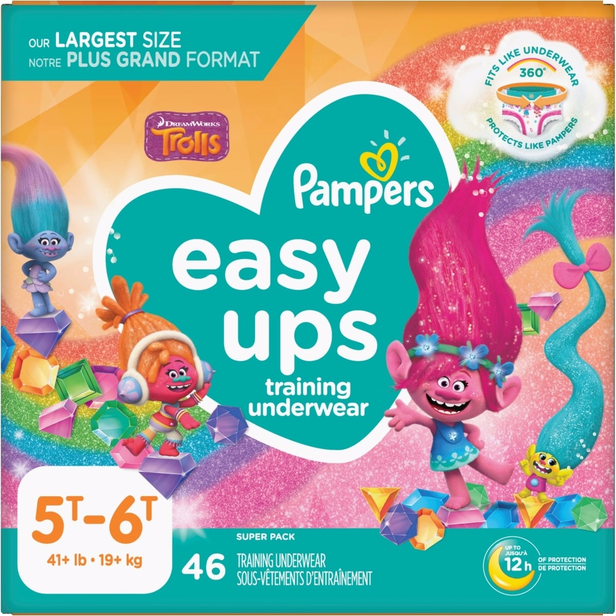Pampers Easy Ups Training Underwear Girls Size 7 5T-6T 46 Count