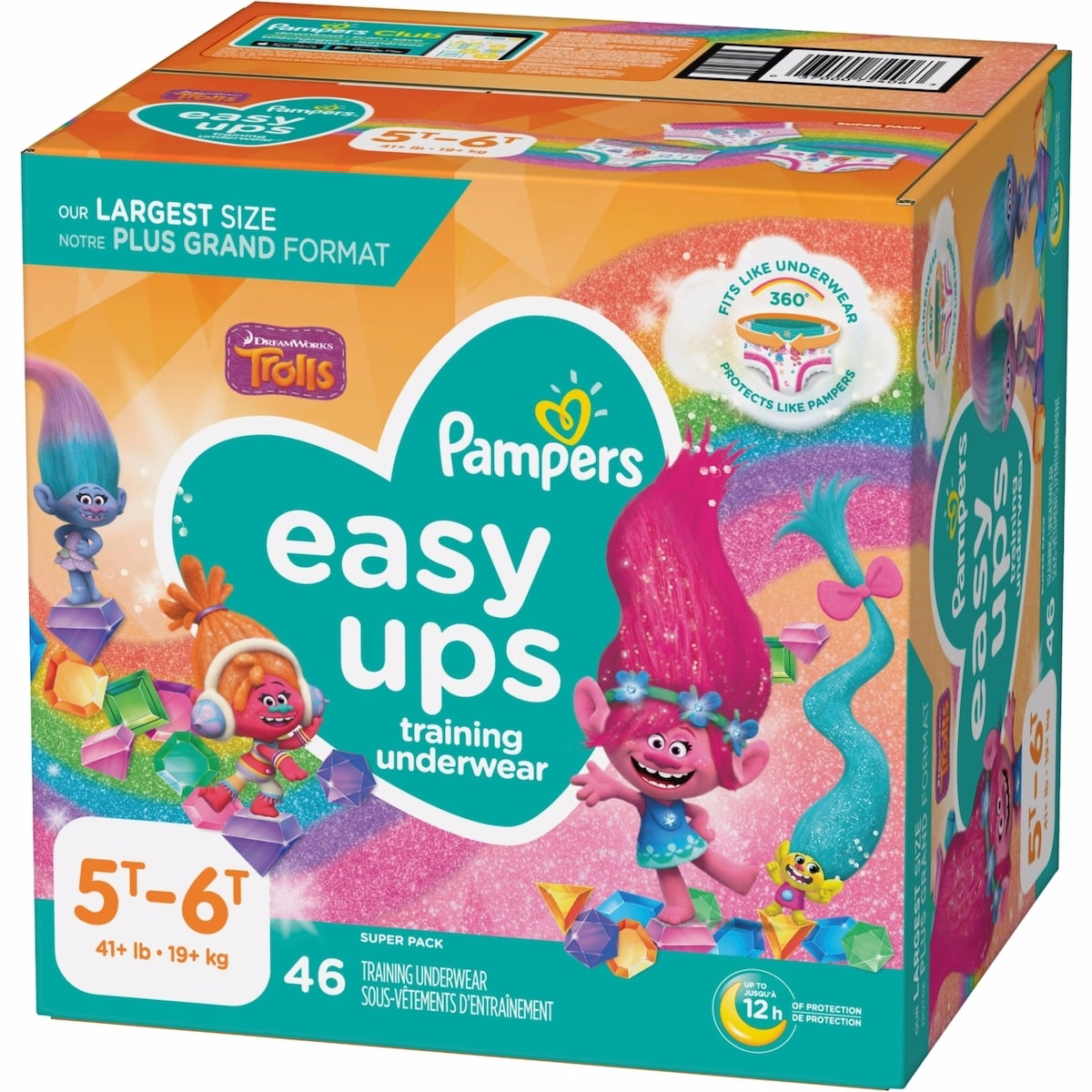 Pampers Easy Ups Training Underwear Girls Size 7 5T-6T 46 Count