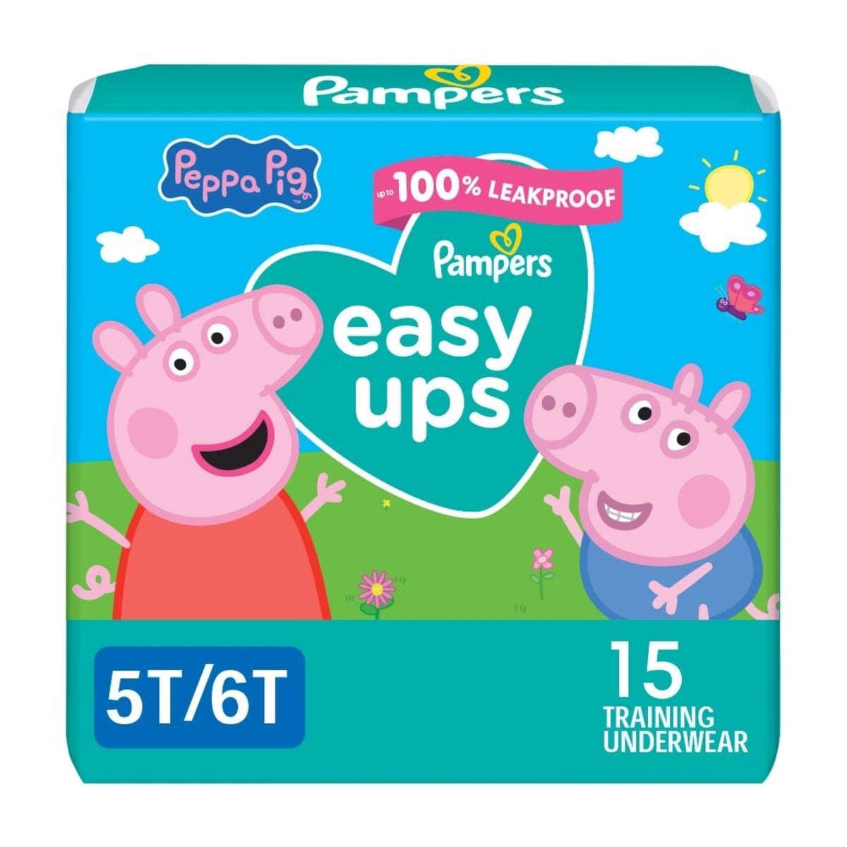 Pampers Easy Ups Training Underwear Peppa Pig Size 7 (5T6T), 15 Count