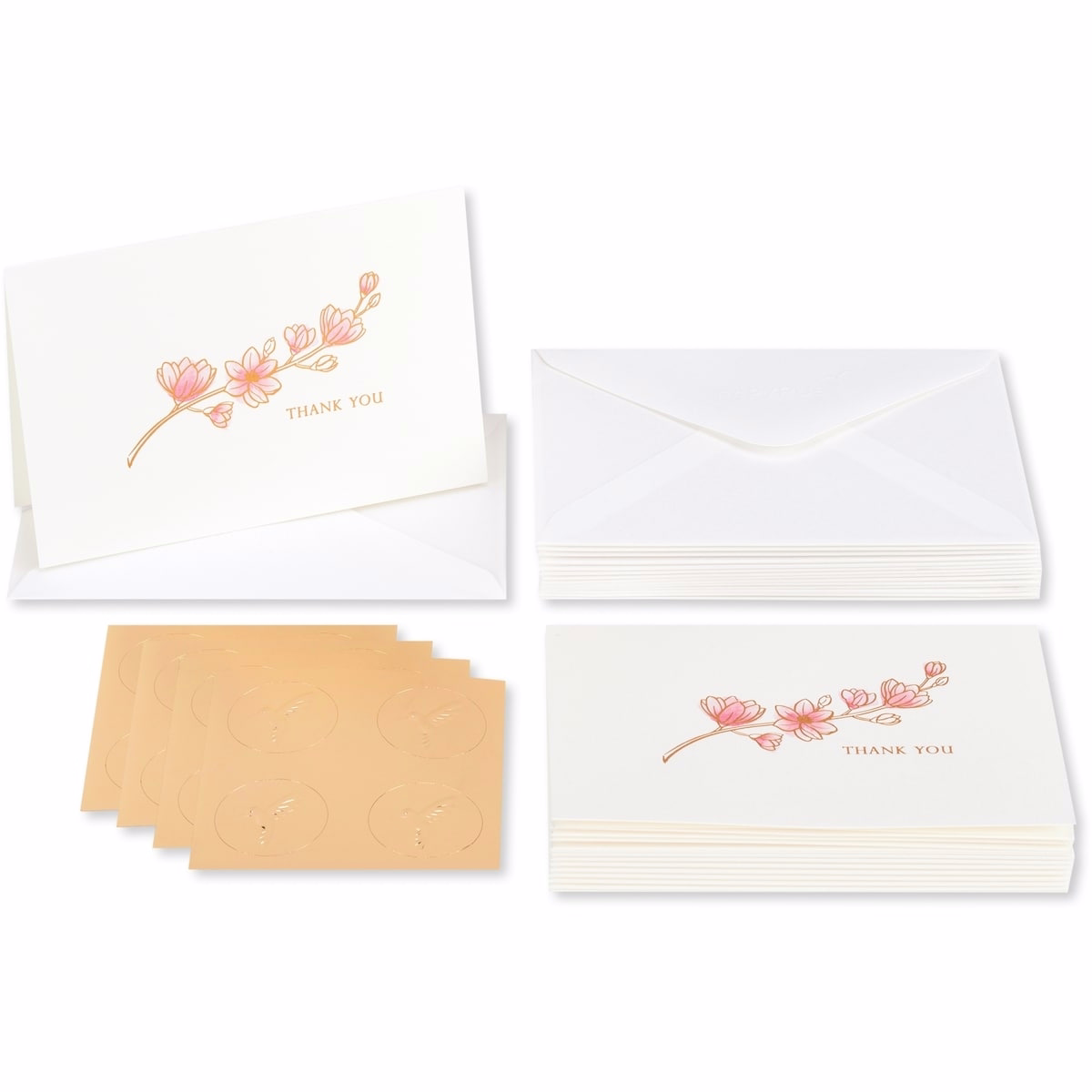 Papyrus Thank You Cards with Envelopes, Magnolia