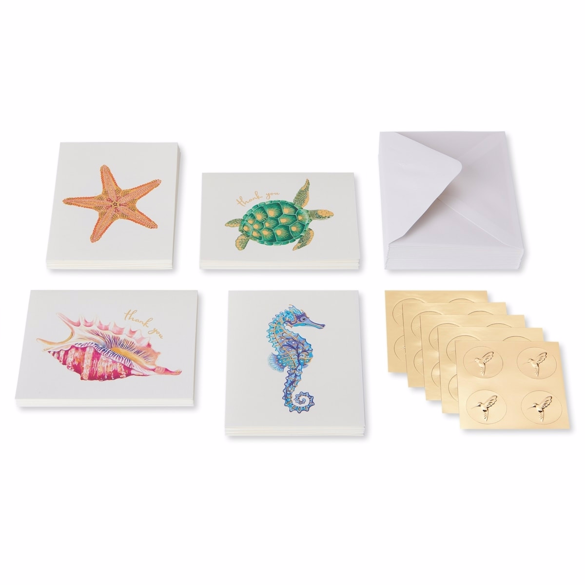 Papyrus Thank You Cards with Envelopes, Sea Creatures