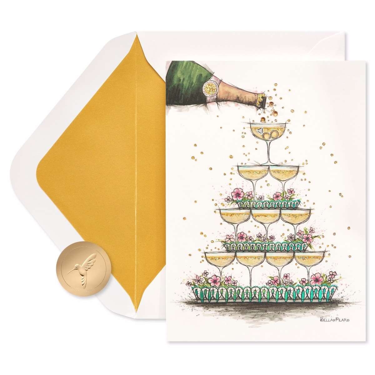 Papyrus Wedding Card - Designed By Bella Pilar, Glitter Free (Overflowing with Love)